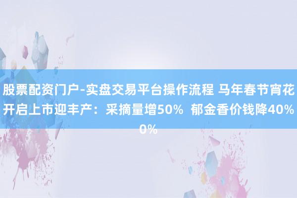 股票配资门户-实盘交易平台操作流程 马年春节宵花开启上市迎丰产：采摘量增50%  郁金香价钱降40%