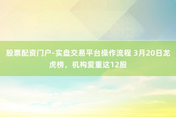 股票配资门户-实盘交易平台操作流程 3月20日龙虎榜，机构爱重这12股